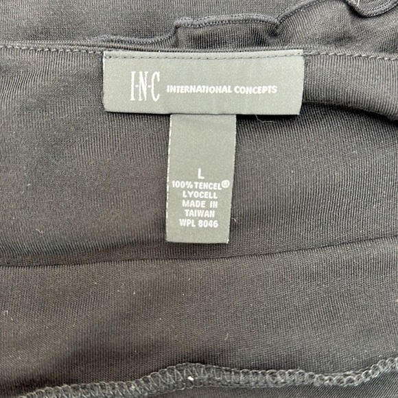 INC Black Ruffled Surplice 100% Tencel Cami Tank Top L Soft Moisture Wicking - Picture 6 of 12